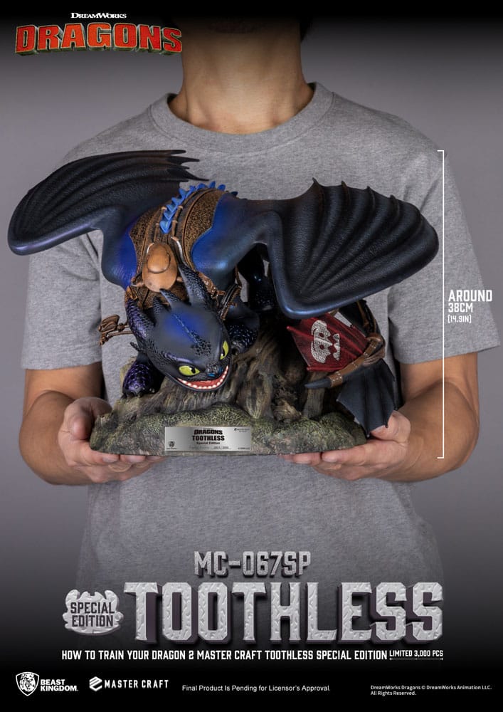 Cómo Entrenar A Tu Dragón 2 Estatua Master Craft Toothless 38 cm - Z POP Toys