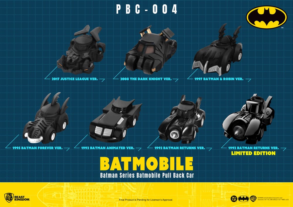 Batman Pull Back Car Series Pack de 6 Coches de Cuerda Blind Box