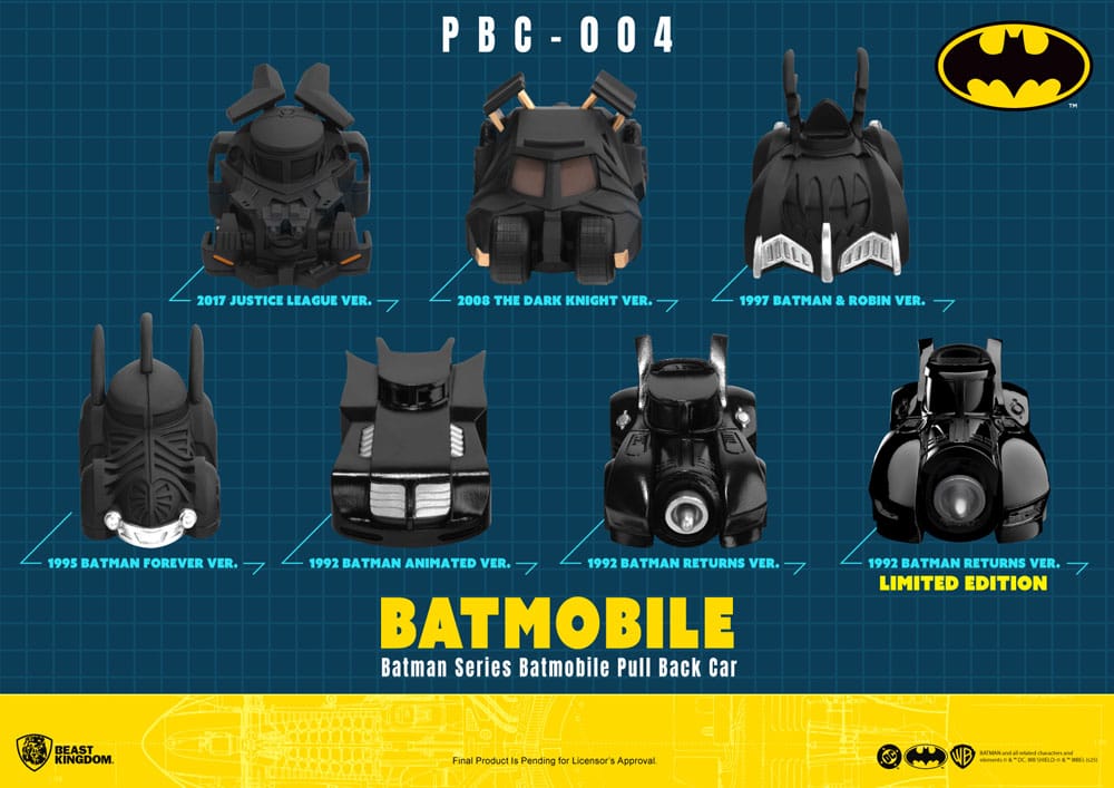 Batman Pull Back Car Series Pack de 6 Coches de Cuerda Blind Box