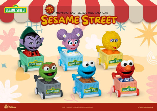 Sesame Street Serie Coche con retroceso Carrito de la compra Blind Box (6) 5 cm