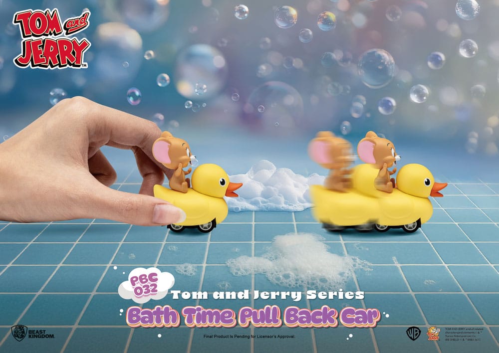 Tom & Jerry Pull Back Car Series Pack de 6 Coches de Cuerda Bath Time Blind Box - Z POP Toys