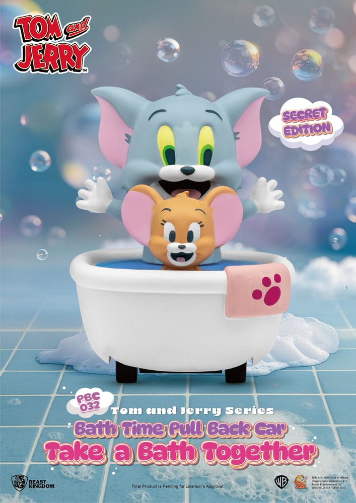 Tom & Jerry Pull Back Car Series Pack de 6 Coches de Cuerda Bath Time Blind Box - Z POP Toys