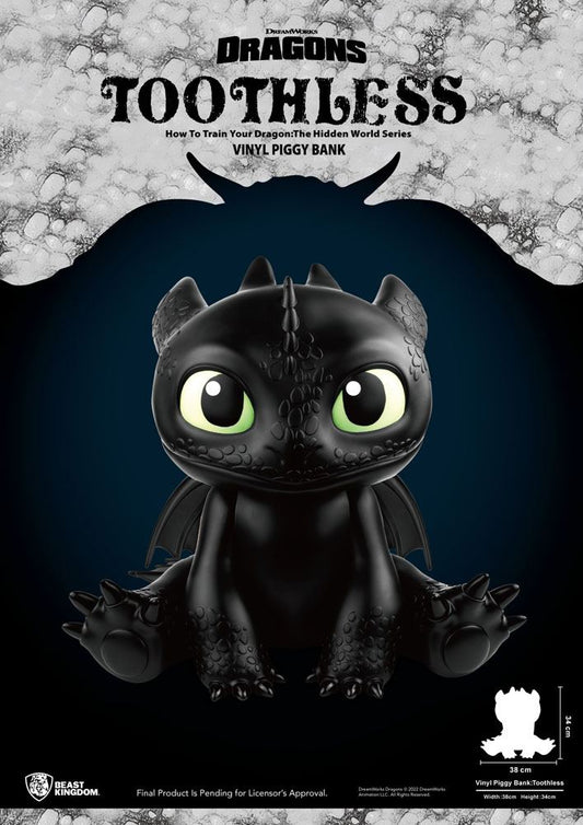 Cómo Entrenar A Tu Dragón Hucha Piggy Vinyl Toothless 30 cm
