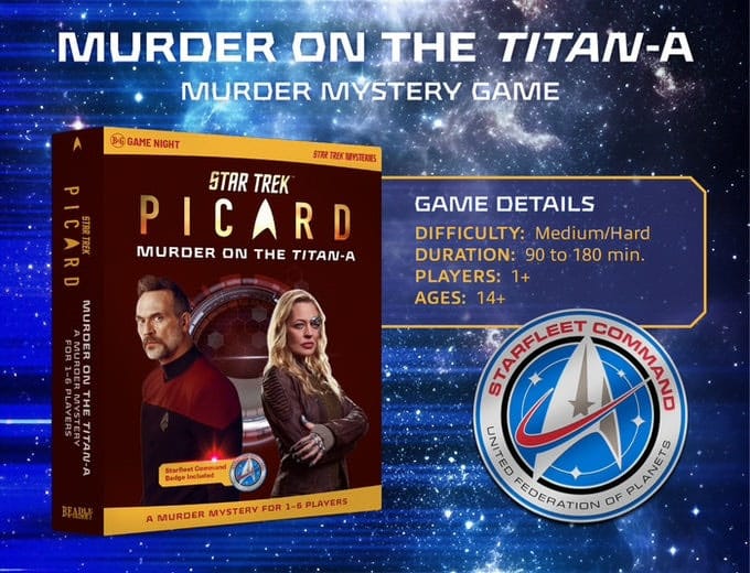 Star Trek Picard Murder Mystery Game Murder on the Titan-A  *Edición Inglés* - Z POP Toys