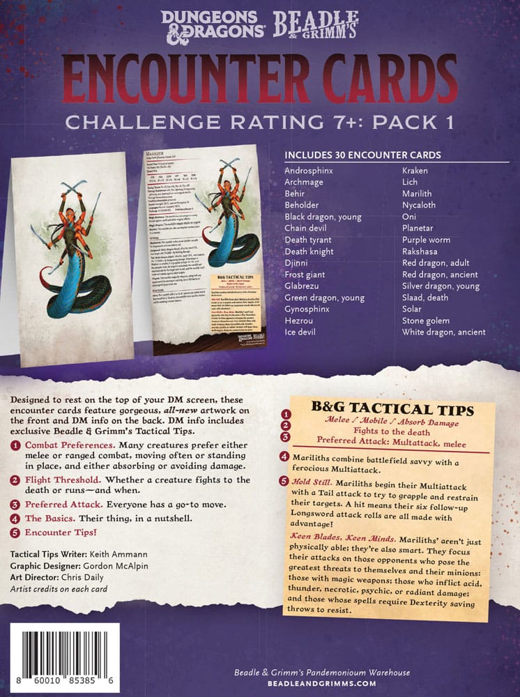 Dungeons & Dragons RPG Cartas de Encuentro Challenge Rating 7+: Pack 1 *Inglés* - Z POP Toys