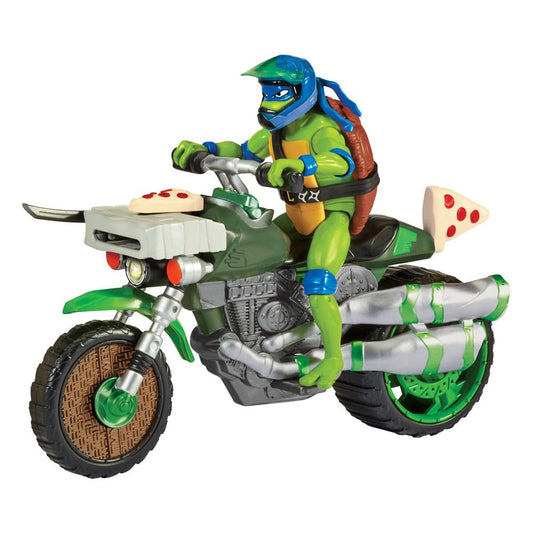Ninja Turtles: Caos Mutante Figura Drive N Kick Leonardo & Motocicleta 11 cm