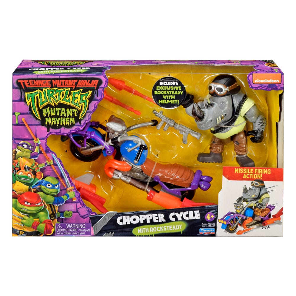 Tortugas Ninja Figura Rocksteady y Chopper 12 cm