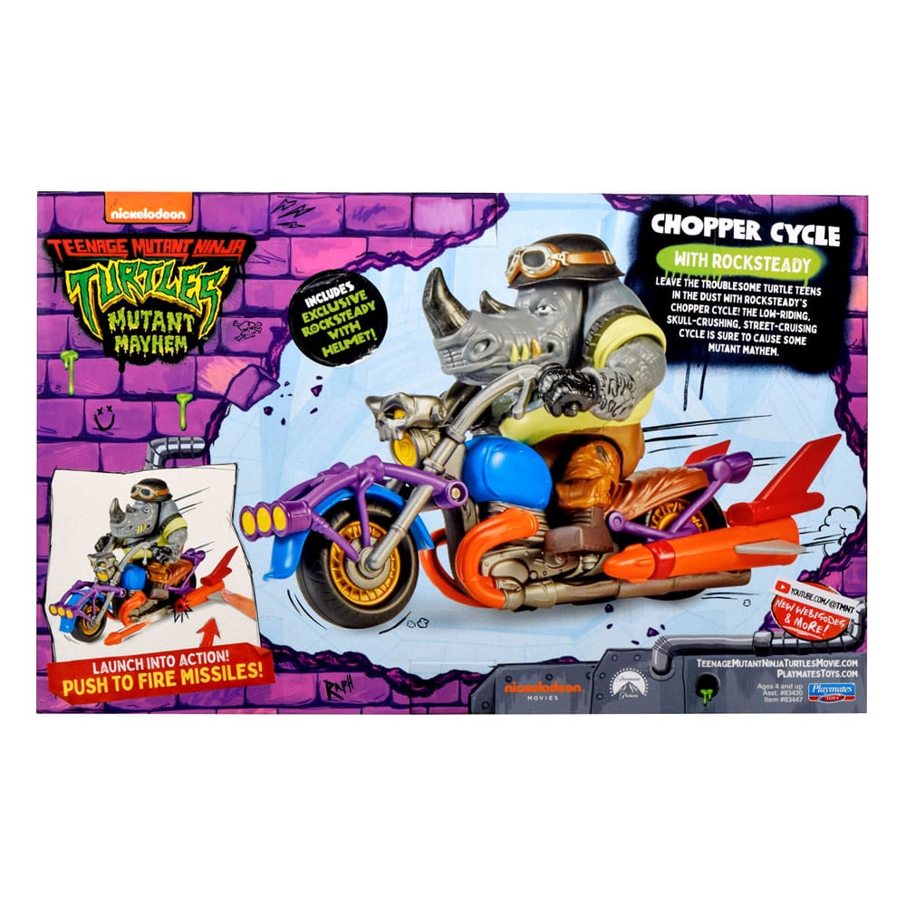 Tortugas Ninja Figura Rocksteady y Chopper 12 cm