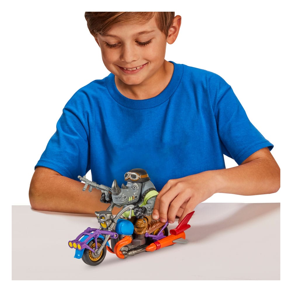 Tortugas Ninja Figura Rocksteady y Chopper 12 cm