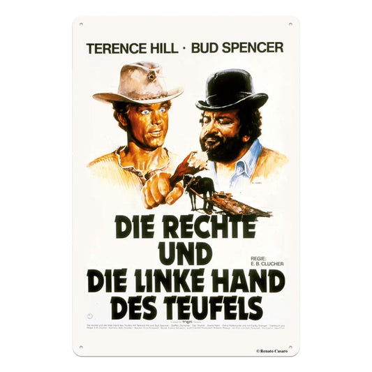 Bud Spencer & Terence Hill Placa de Chapa Rechte und Linke Hand des Teufels 20 x 30 cm