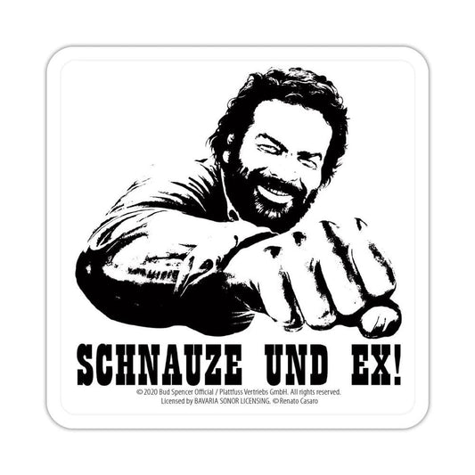 Bud Spencer Posavasos de hojalata Schnauze und Ex 10 x 10 cm