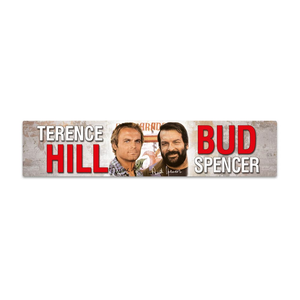 Bud Spencer & Terence Hill Placa de Chapa con imán Autogramm 16 x 3,5 cm