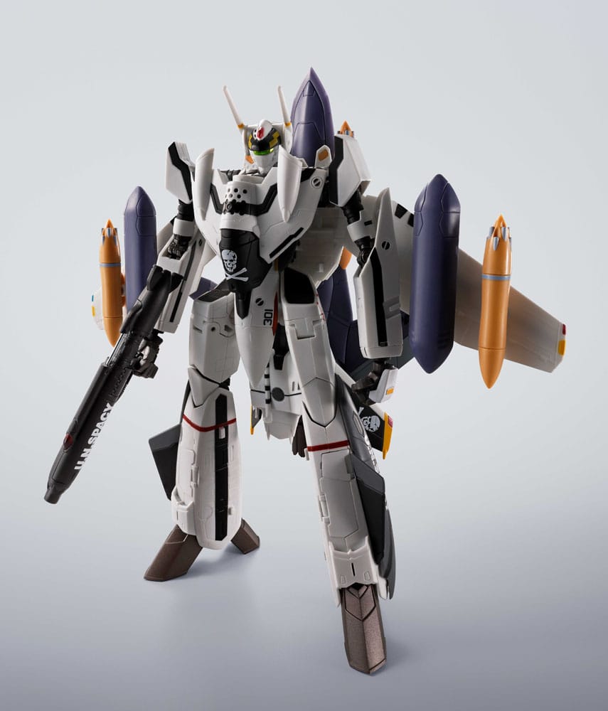 Macross Figura Hi-Metal R Chogokin VF-0S Phoenix (Roy Focker Use) & QF-2200D-B Ghost Set 14 cm