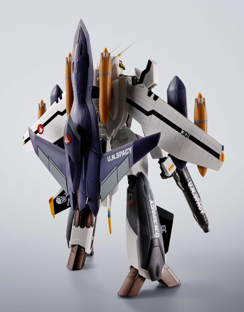 Macross Figura Hi-Metal R Chogokin VF-0S Phoenix (Roy Focker Use) & QF-2200D-B Ghost Set 14 cm