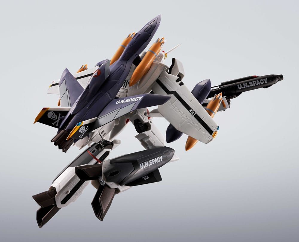 Macross Figura Hi-Metal R Chogokin VF-0S Phoenix (Roy Focker Use) & QF-2200D-B Ghost Set 14 cm