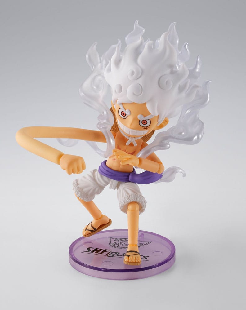 One Piece Figura World Collactable Figures x S.H. Figuarts Monkey D. Luffy Gear 5 8 cm