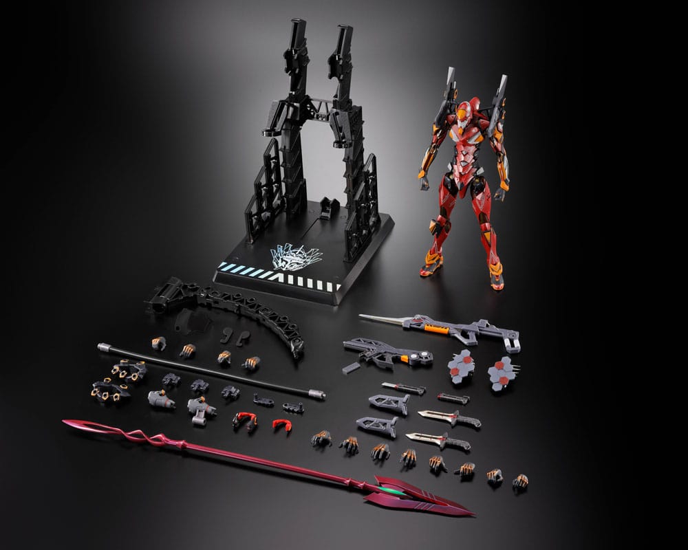 Neon Genesis Evangelion Figura Diecast Metal Build Eva Production Model-02 30th with the Spear of Cassius 22 cm