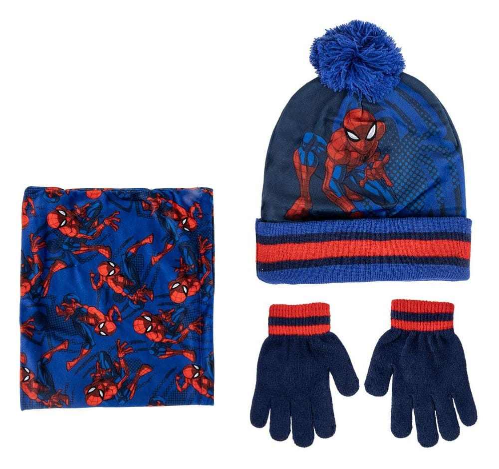 Marvel Set de 3 Beanie, Pañuelo Tubo & Guantes Spider-Man