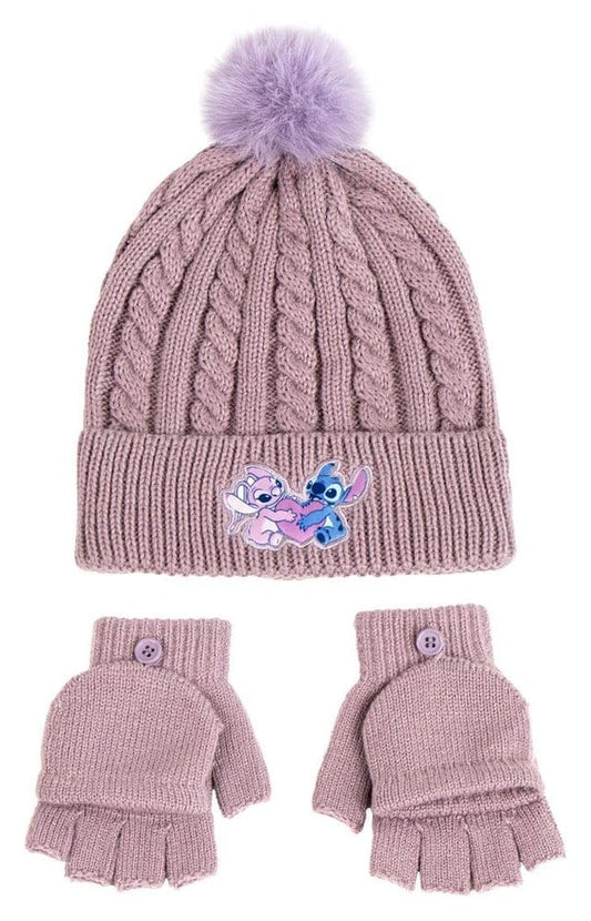 Lilo & Stitch Set de 2 Beanie & Guantes Rosa