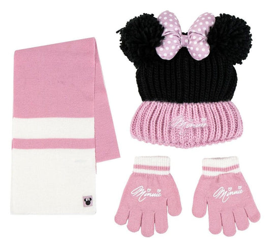 Disney Set de 3 Beanie, Bufanda & Guantes Minnie Mouse