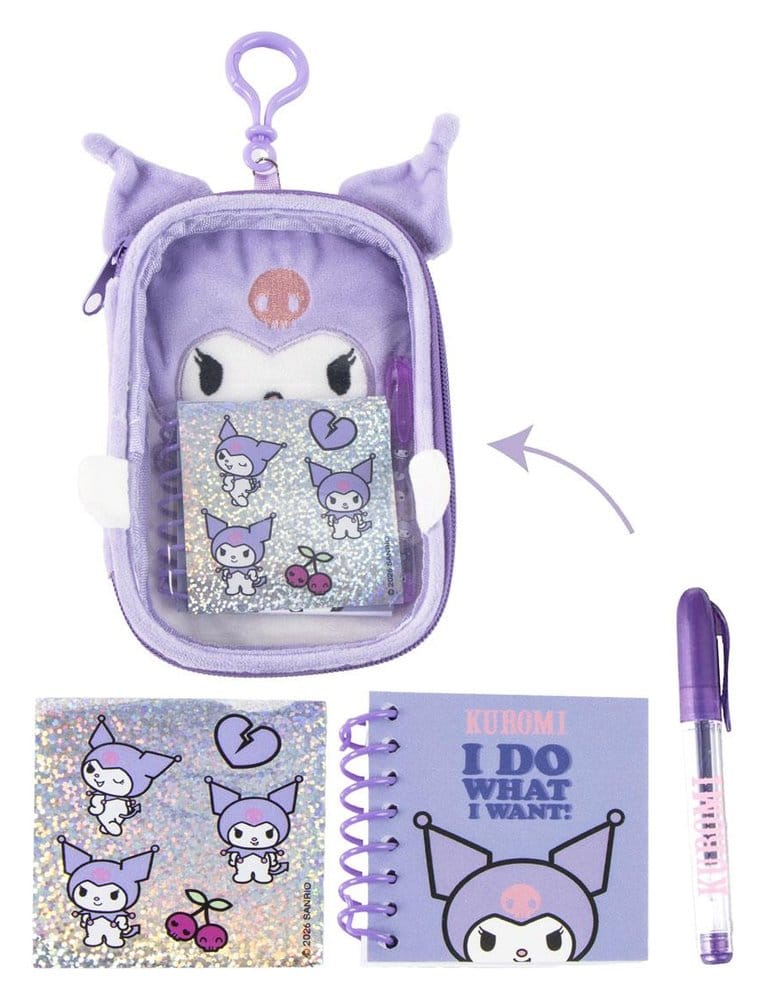 Sanrio Set de Papelería de Peluche Kuromi