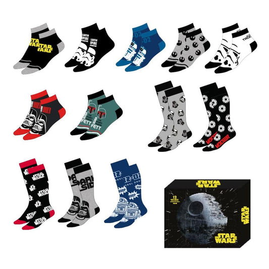 Star Wars Pack de 12 Pares de calcetines 38-45