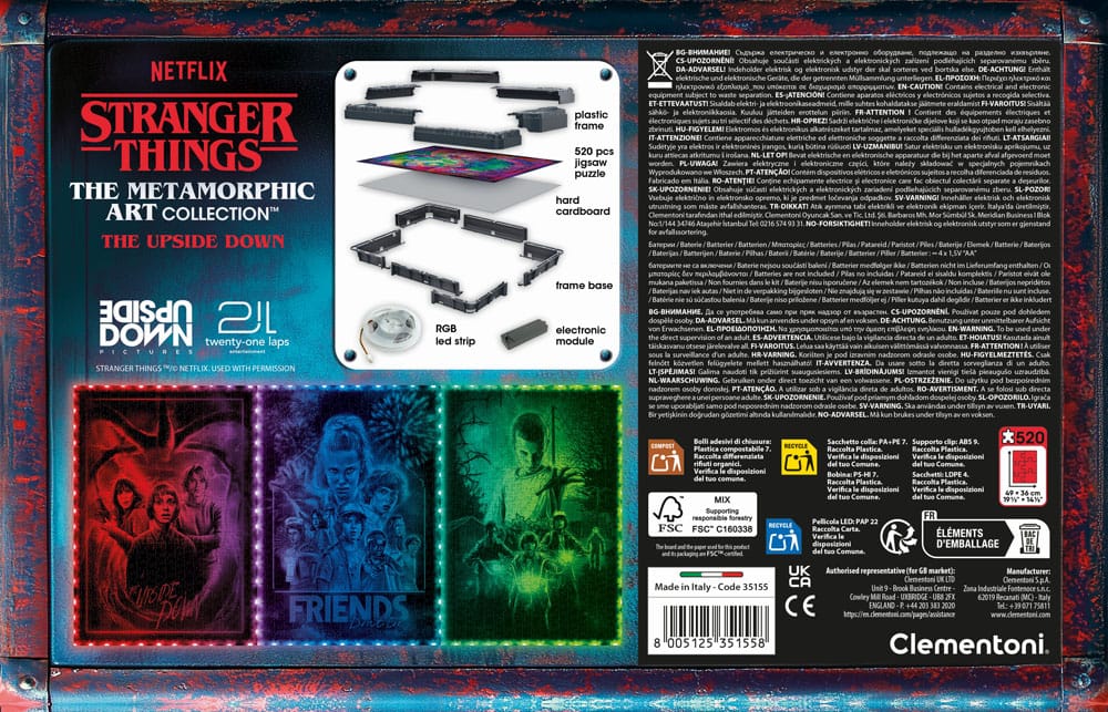 Stranger Things Metamorphic Art Collection Puzzle con efecto luminoso The Upside (520 piezas)