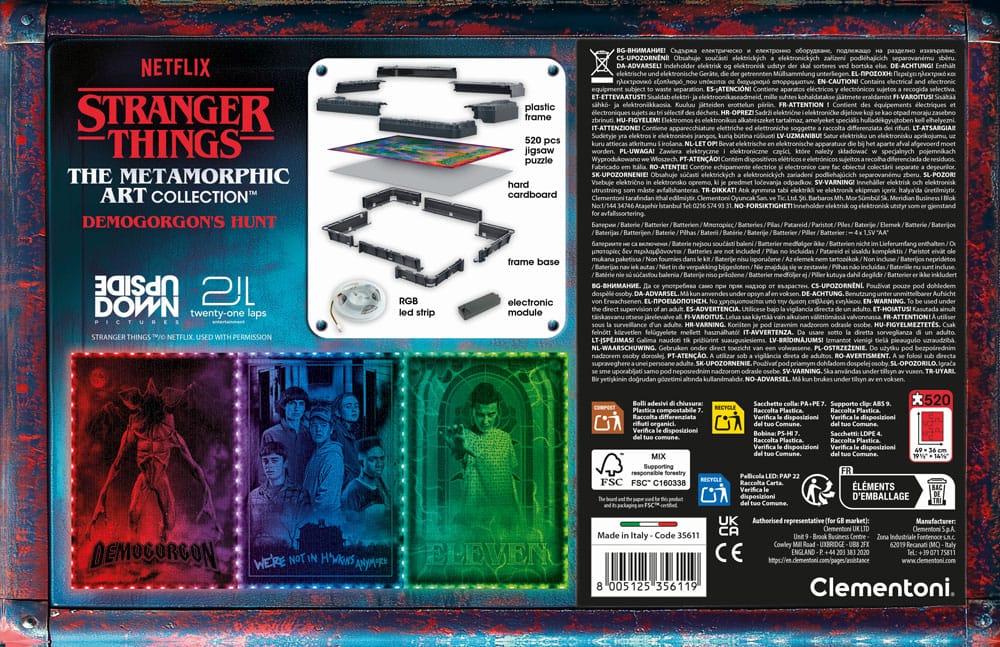 Stranger Things Metamorphic Art Collection Puzzle con efecto luminoso Demogorgon (520 piezas)