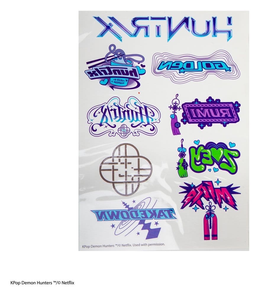 Las guerreras K-pop Tatuajes Adhesivos KPop Demon Hunters