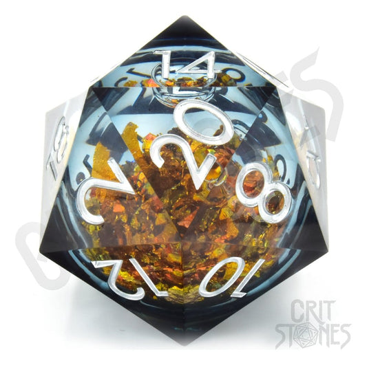 CritStones Liquid Core dado D20 King Midas 5 cm