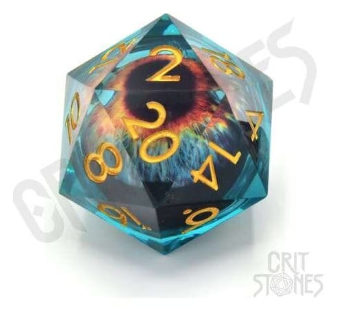 CritStones Liquid Core dado D20 Eye of the Oracle 3 cm