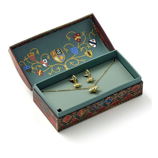 Harry Potter: Quidditch Golden Snitch Collar y Pendientes Set de regalo (Dorado)