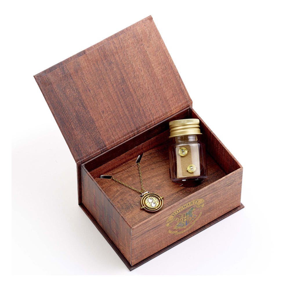 Harry Potter: Hermoine Potions Time Turner Collar y Pendientes Set de regalo (Dorado)