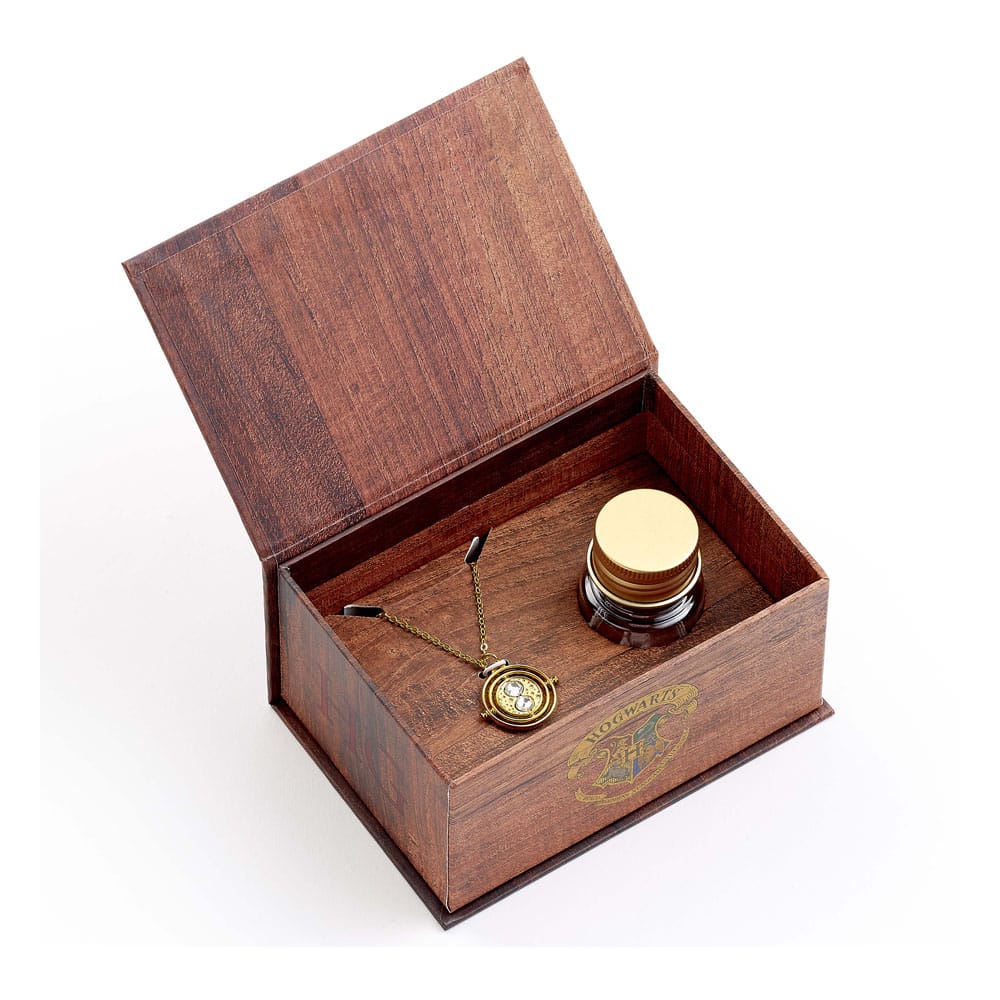 Harry Potter: Hermoine Potions Time Turner Collar y Pendientes Set de regalo (Dorado)