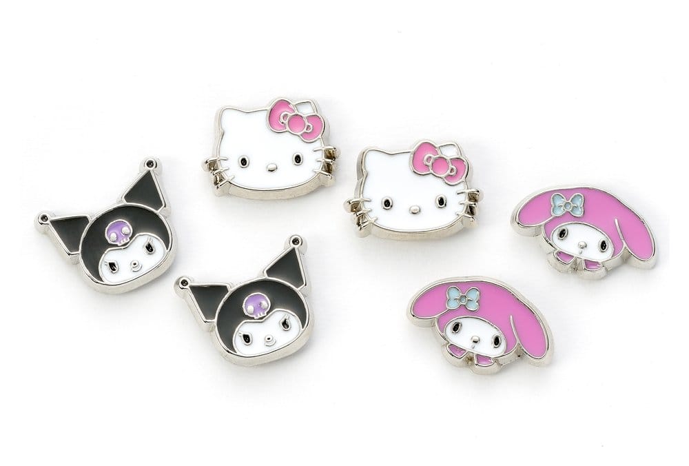 Sanrio Juego de Pendientes de Botón Hello Kitty, Kuromi y My Melody