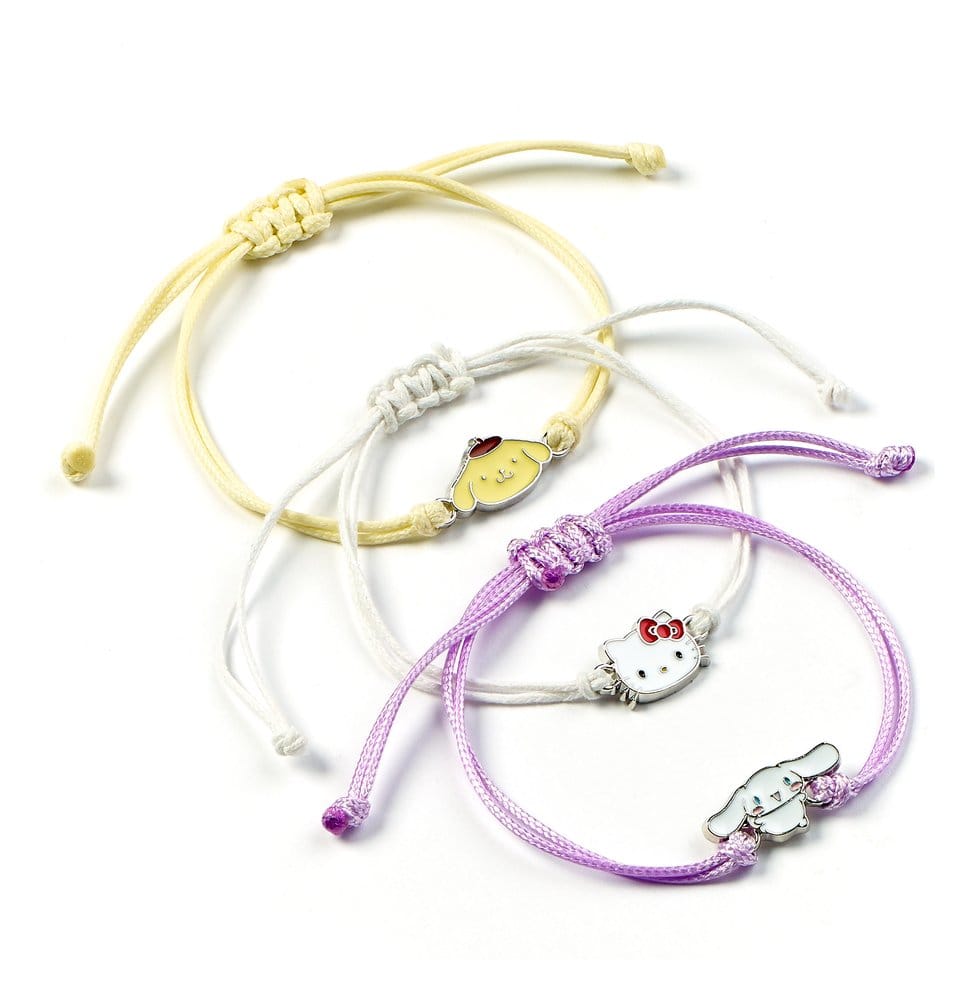Sanrio pack de 3 Brazaletes Hello Kitty, Cinnamonroll y Pompompurin