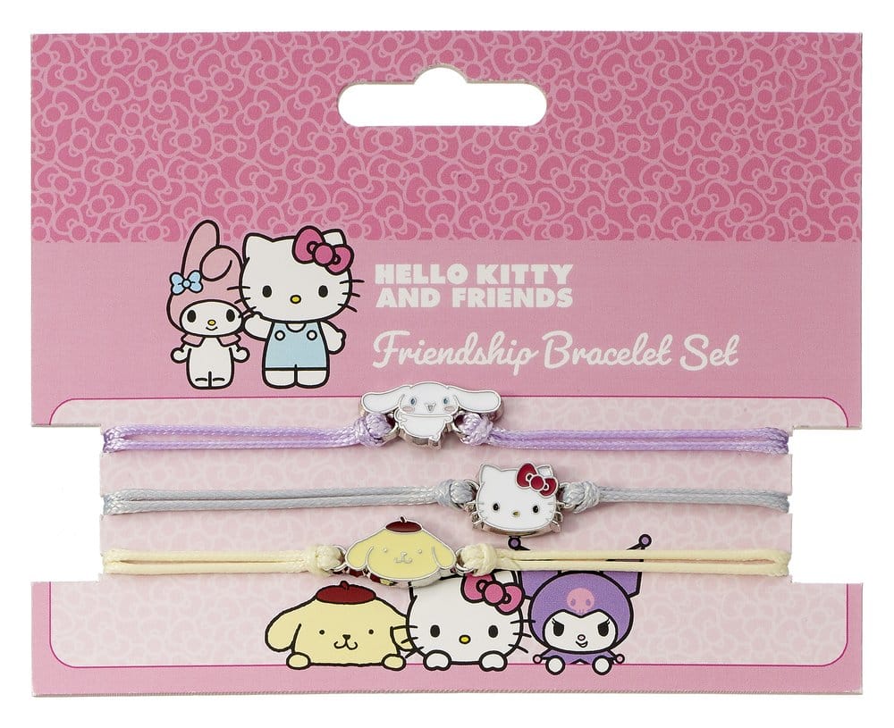 Sanrio pack de 3 Brazaletes Hello Kitty, Cinnamonroll y Pompompurin