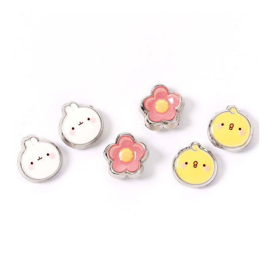 Molang Pack de 3 Pendientes Stud  Molang and Piu Piu