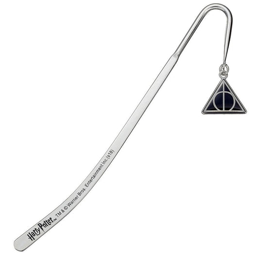 Harry Potter Punto de libro Deathly Hallows (bañado en plata)