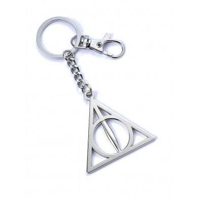 Harry Potter Llavero Deathly Hallows (bañado en plata)