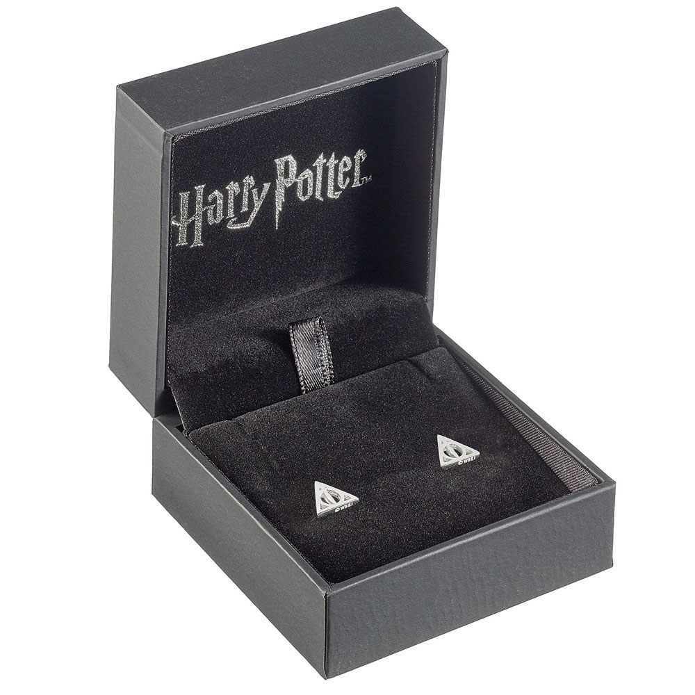 Harry Potter Pendientes Deathly Hallow (Plata de ley)