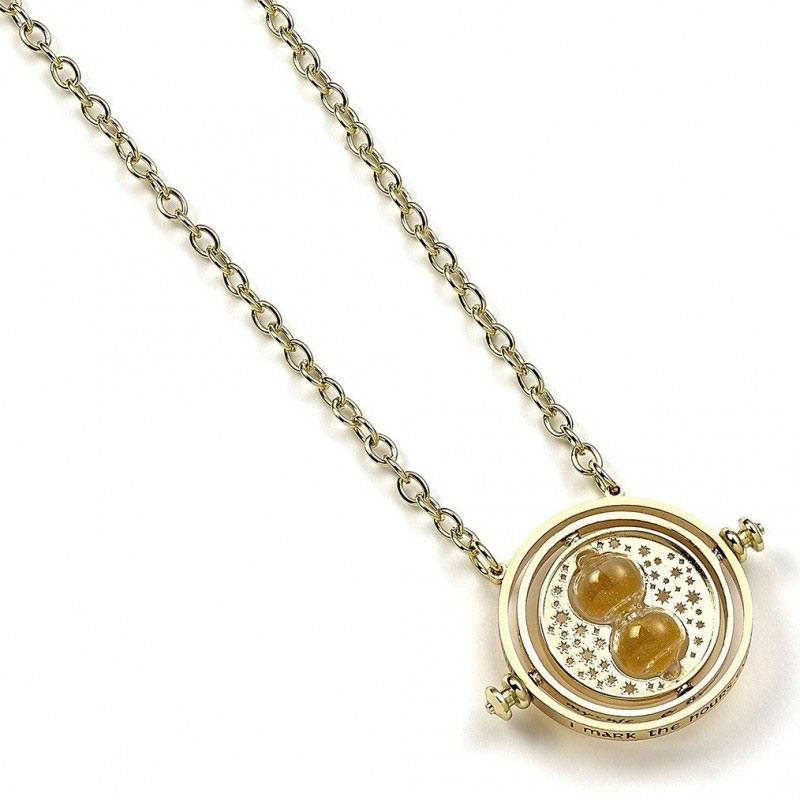 Harry Potter Collar con Colgante Spinning Time Turner (bañado en oro)