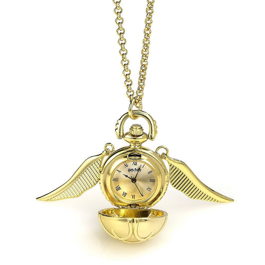 Harry Potter Collar con reloj Snitch dorada (chapado en oro)