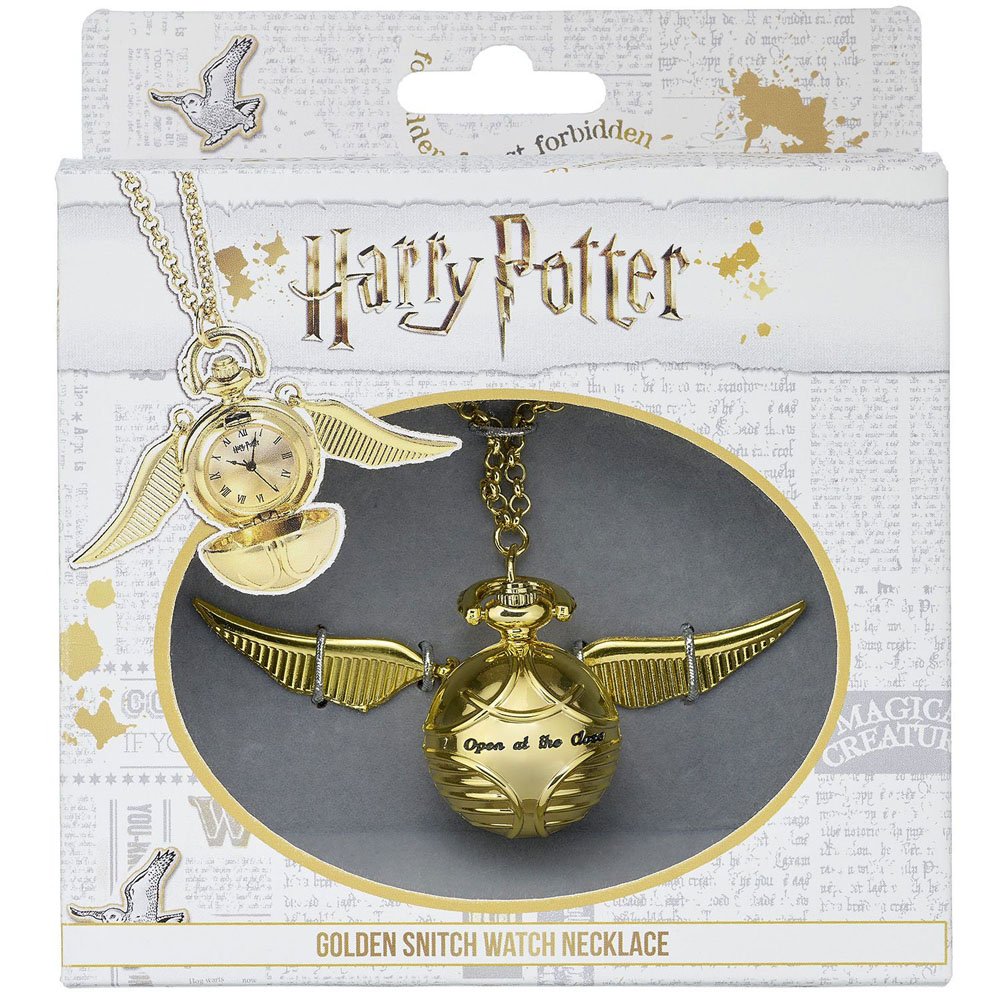 Harry Potter Collar con reloj Snitch dorada (chapado en oro)