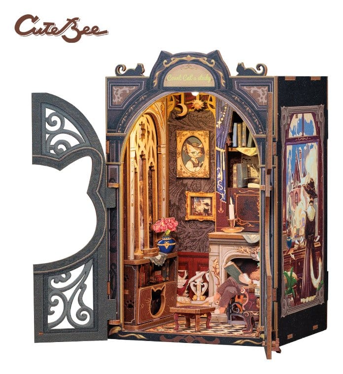 Maqueta Book Nook Count Cat´s Study 17 x 12 cm