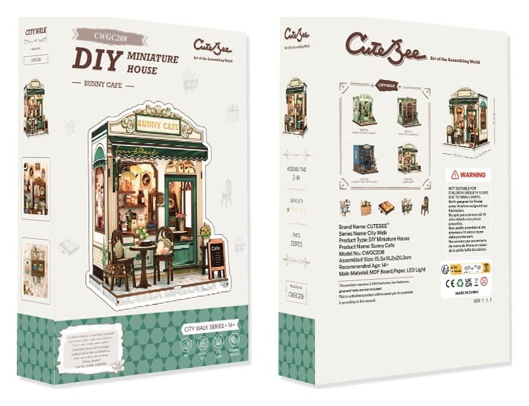 Maqueta Model Kit Miniature House Sunny Cafe 20 x 16 cm