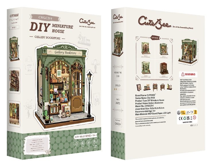 Maqueta Model Kit Miniature House Gallery Bookstore 20 x 16 cm