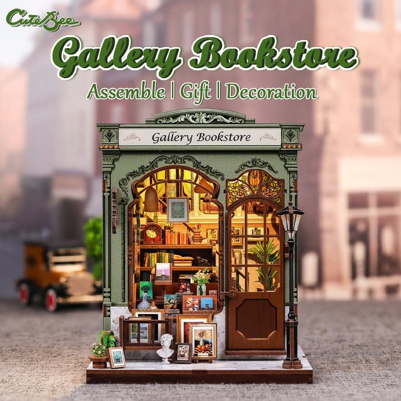 Maqueta Model Kit Miniature House Gallery Bookstore 20 x 16 cm