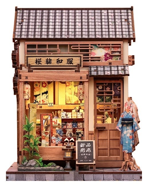 Maqueta Model Kit Miniature House Sakura O Kimono Shop 19 x 14 cm