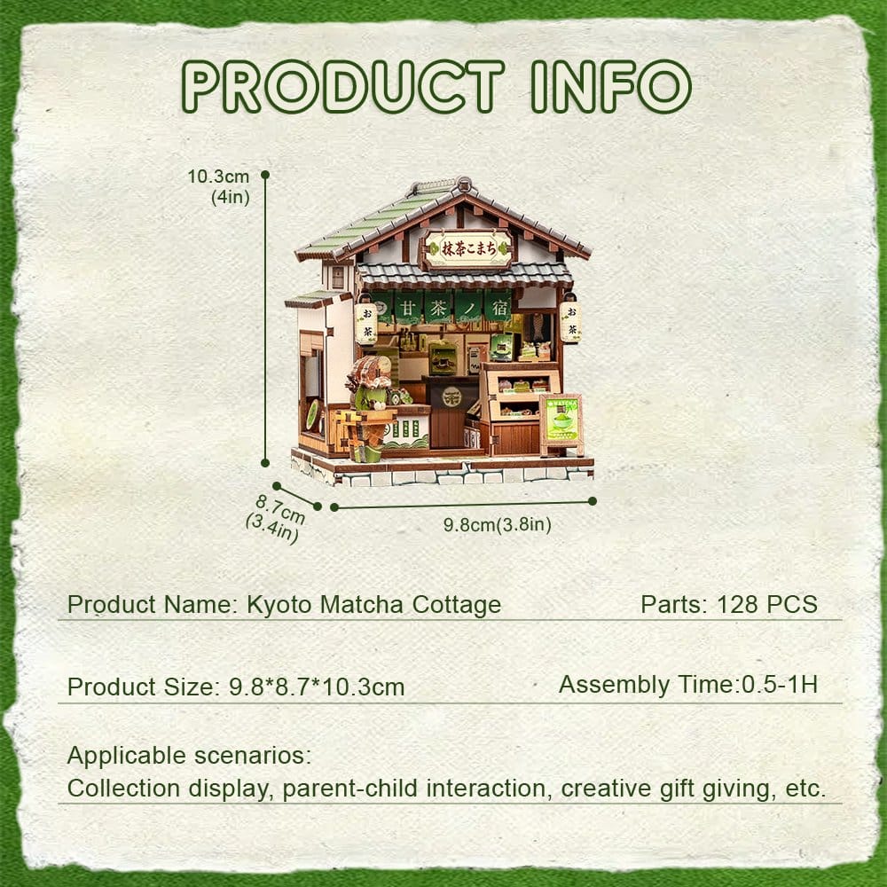 Maqueta Model Kit Miniature House Kyoto Matcha Cottage 11 x 9 cm